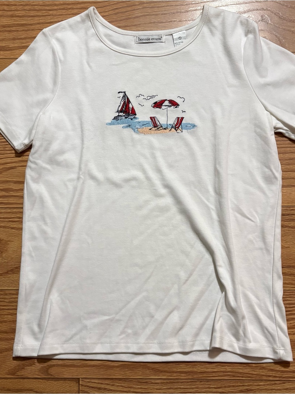 Vintage Bonnie Evans Beach Vacation Grannycore Coastal Shirt Small